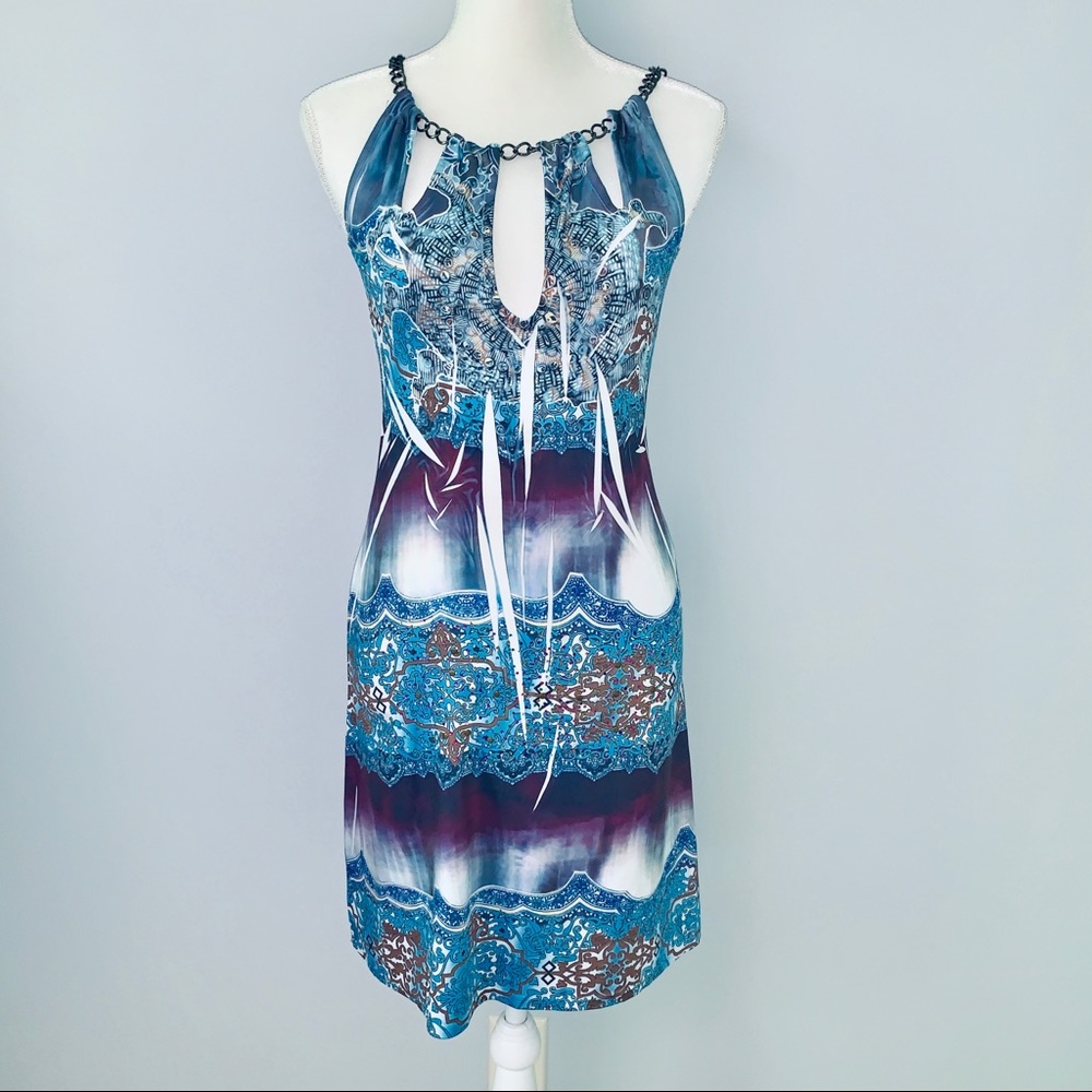💃Cristina Love Cutout Gunmetal  Chain Dress